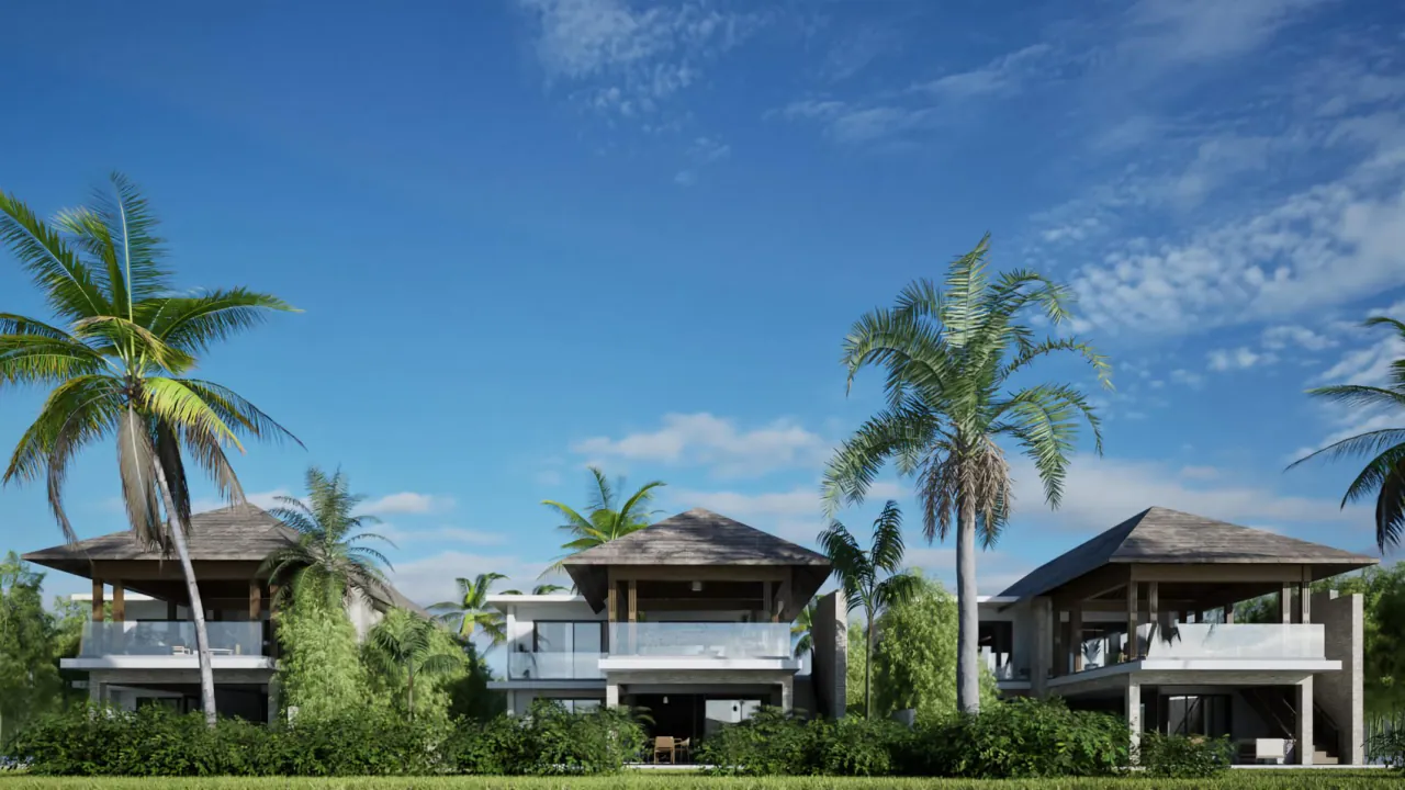 Terrasse et piscine d’une villa Tamana Bay
